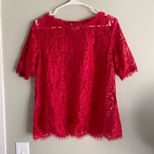 Vanessa Virginia red lace top
